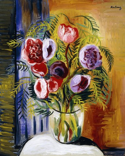 花瓶の花 作： Moise Kisling