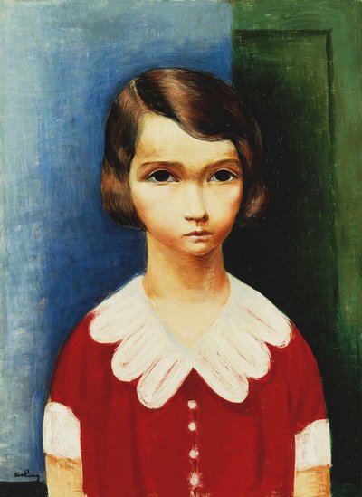 赤いシャツの少女 作： Moise Kisling