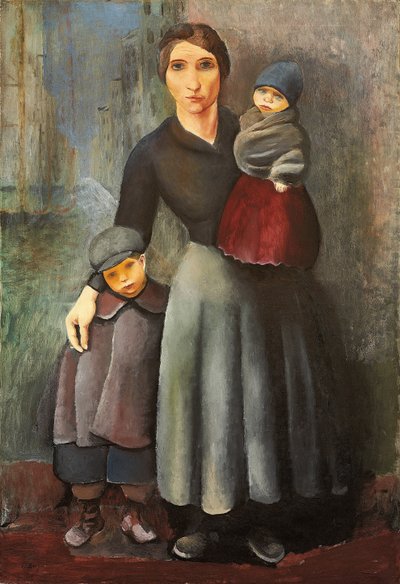 子供と母親 作： Moise Kisling