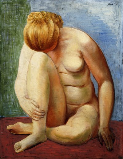 座っているヌード女性。 作： Moise Kisling