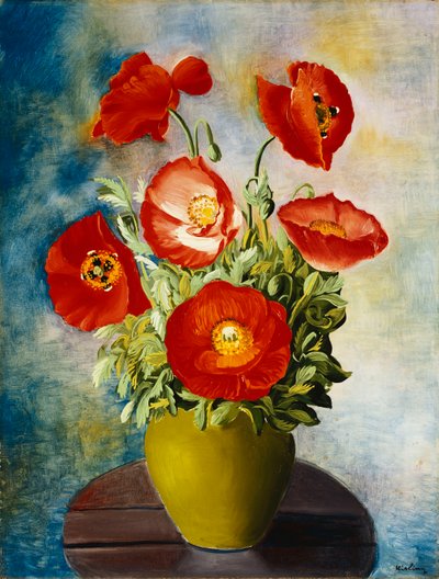 花瓶のポピー; 花瓶のコクリコ 作： Moise Kisling
