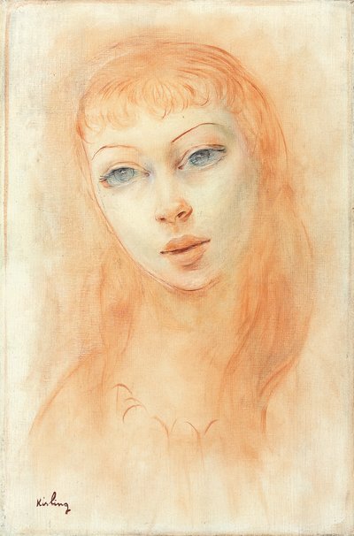 女性の肖像（油彩・キャンバス） 作： Moise Kisling
