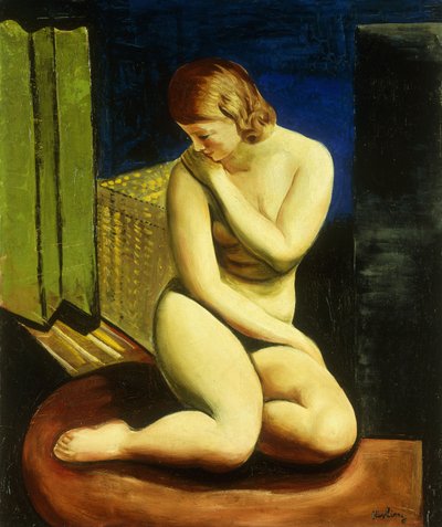 座った女性ヌード 作： Moise Kisling