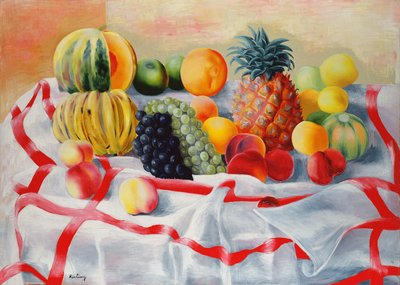 果物のある静物 作： Moise Kisling