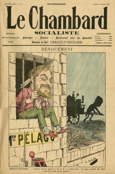Le Chambard socialiste の表紙のモロク (1849-1909) のイラスト、no. 59 作： Moloch