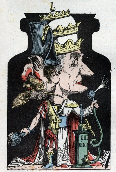 1801年のAllegorie du Concordat（ピウス7世とボナパルトの間のサイン）は、モロクがナポレオン3世とローマ教皇との圧縮装置として表現したもの。 作： Moloch
