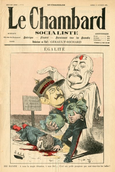 「Le Chambard Socialiste」の表紙、色の風刺 作： Moloch