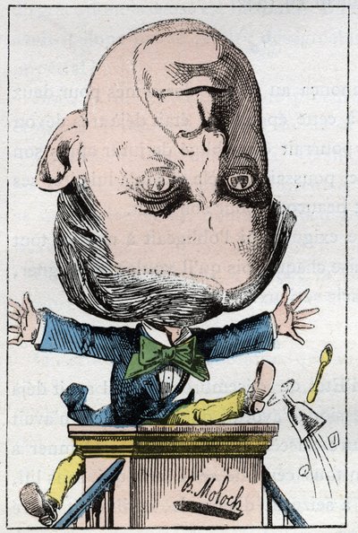 1882年のB.モロク（1849-1909）による漫画、Touchatoutの「Le Trombinoscope」に登場するHenri, Pierre, Edmond DUFAUR DE GAVARDIE（1823 - 1910）のフランス人上院議員の肖像。個人蔵。 作： Moloch