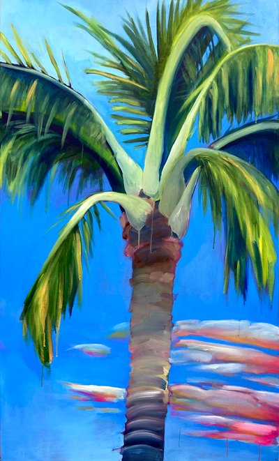 Like Wind Through My Palm, 2022（キャンバスにアクリル、フラッシェ） 作： Monica Perez Vega