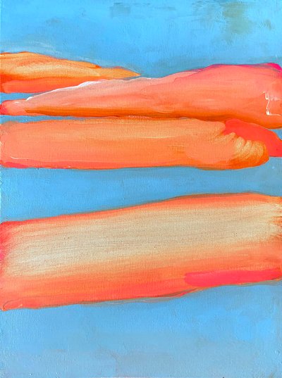 盗まれた夕日 3, 2022 （パネル、アクリル、フラッシェ） 作： Monica Perez Vega