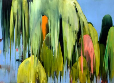 Weeping Willow, 2019（キャンバスにアクリル、スプレーペイント） 作： Monica Perez Vega