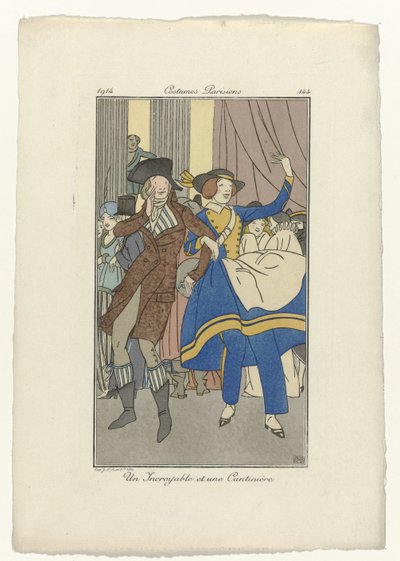 Journal des Dames et des Modes, Costumes Parisiens, 1914, No. 144: An Incredible and a Cantinière 作： Monogrammist BMB