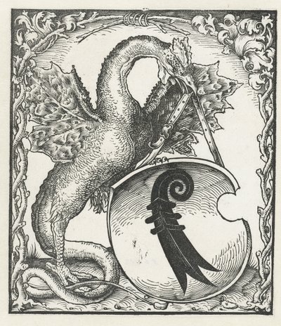 バーゼルの紋章を持つドラゴン 作： Monogrammist DS (graveur) (attributed to)