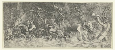 神話上の獣が引く戦車に乗った海の神々 水の神々 作： Monogrammist HFE