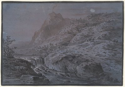 月明かりによる火山の風景 作： Monogrammist IAR of IAP