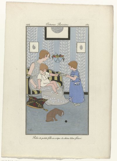 Journal des Dames et des Modes、パリの衣装、1914年、No. 137: 少女のドレス (...) 作： Monogrammist MFN