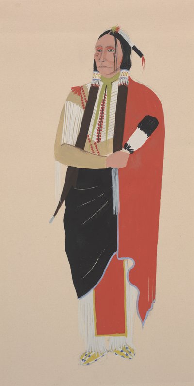 コマンチチーフ、1934年頃（水彩） 作： Monroe Tsatoke