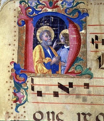 Ms 543 聖ローレンスと他の聖人が描かれた歴史的なイニシャル「N」（1515年頃、プサルターより）（ヴェラム 作： Monte di Giovanni del Fora
