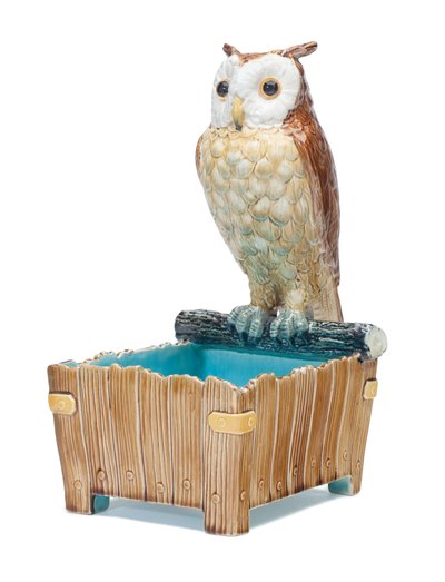 マジョリカフクロウジャルディニエール、1875年頃 作： Moore and Co. T.C. Brown Westhead