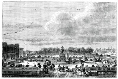 ルイ15世のフランス宮殿の庭園、1763年1885年。 作： Moreau