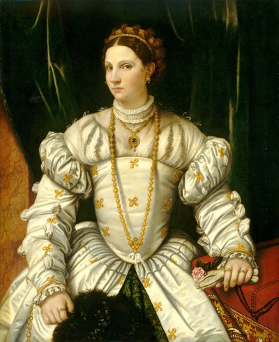 白衣の貴婦人の肖像、c. 1540年。 作： Moretto da Brescia