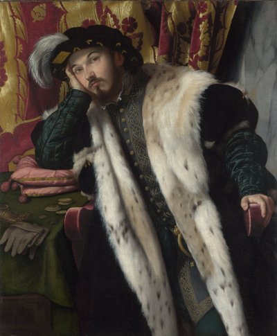 若い男の肖像、1540年頃 作： Moretto da Brescia