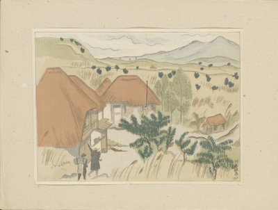 川上温泉 川上温泉（題名） 第二部 会津エリア（連載タイトル） 大二首、会津の部 日本の風景の版画（連載タイトル） 日本風景版画（連載タイトル） 作： Morita Tsunetomo