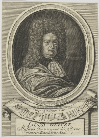 ジェイコブ・ヒンツェの肖像1622-1702、1695。 作： Moritz Bodenehr