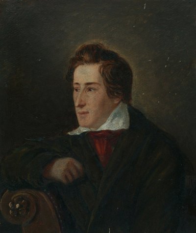 詩人ハインリッヒハイネの肖像1797-1856 作： Moritz Daniel Oppenheim