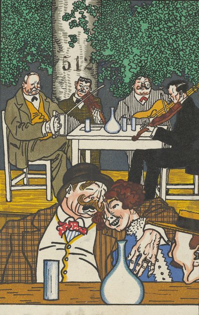 ホイリゲにて、1911年。 作： Moritz Jung