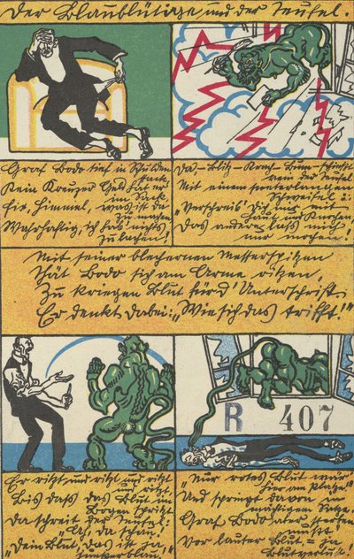 青い血の男と悪魔、1911年。 作： Moritz Jung
