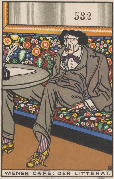 ウィーンのカフェ: 文学者 ウィーンのカフェ: Der Litterat, 1911. 作： Moritz Jung