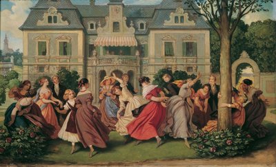 1860年以降のパーティーゲーム。 作： Moritz Ludwig von Schwind