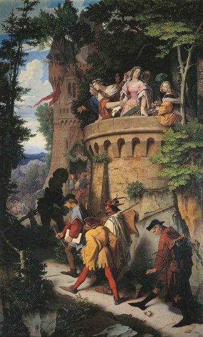 バラ、またはアーティストの旅、1847 作： Moritz Ludwig von Schwind