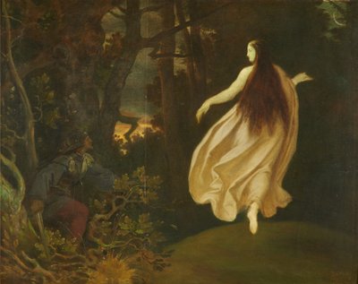 森の幻影（『眠れる森の美女』より）1858年以前（木に油彩） 作： Moritz Ludwig von Schwind