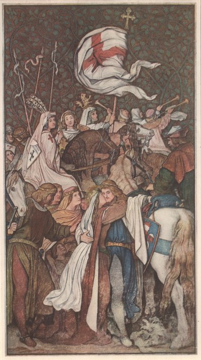 聖人ルイは妻のエリザベスに別れを告げる 作： Moritz Ludwig von Schwind