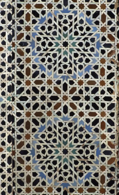 Bou Inania Madrasa、ゼリーのタイル細工、c14th（セラミック） 作： Moroccan School