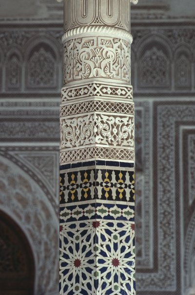 タミエルグラウイのカスバ、ゼリーのタイル細工、ディテール（セラミック） 作： Moroccan School