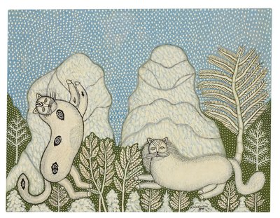 雪の中の猫 作： Morris Hirshfield