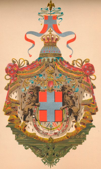 イタリア王国の国章、c1933 作： Morris and Co Ltd Whitehead