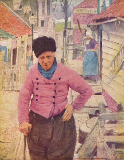 「オランダの漁師」、1903 作： Mortimer L Menpes