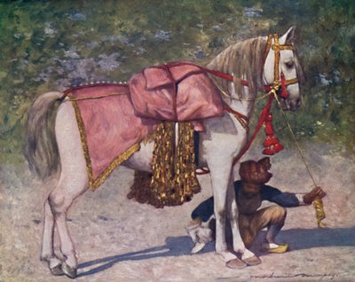 「カッチのラオの従者の有名な先導馬」、1903 作： Mortimer L Menpes