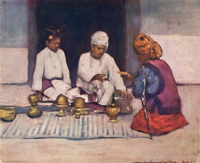 「シャン族長とその妻」、1903 年 作： Mortimer L Menpes