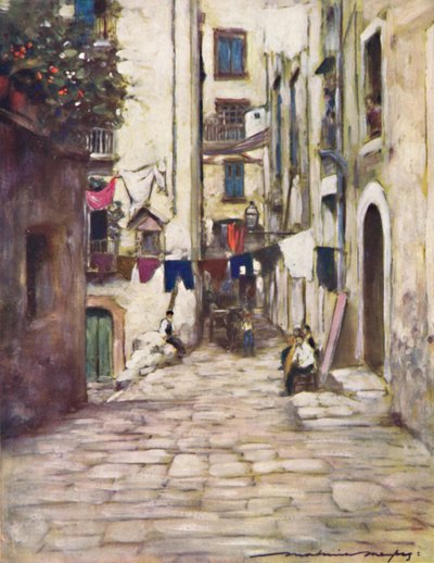 ナポリの街、1903 作： Mortimer L Menpes