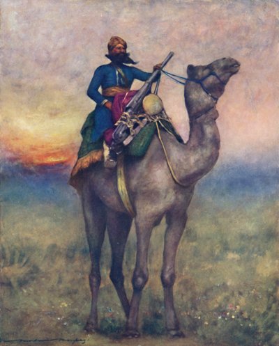ラージプターナ出身の旋回銃持ち手、1903年 作： Mortimer L Menpes