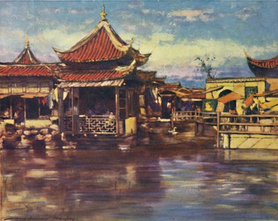 「ティーハウス、上海」、1903 作： Mortimer L Menpes