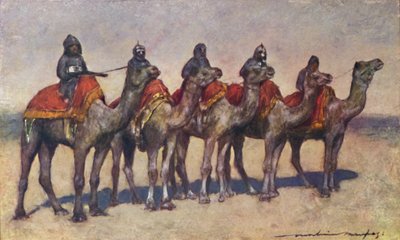 「ビカニールのラクダ乗りの武装」、1903年 作： Mortimer L Menpes