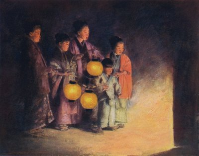 「ランタンの光によって」、c1887、1901 作： Mortimer L Menpes