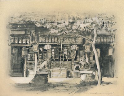 「寺院への入り口」、1903 作： Mortimer L Menpes
