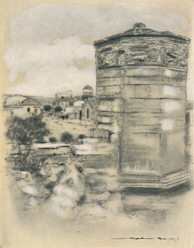 「風の塔、アテネ」、1903 作： Mortimer L Menpes